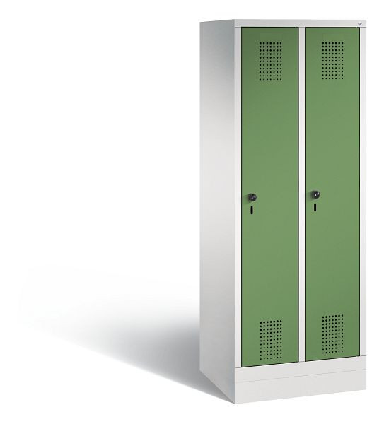 C+P Spind Evolo, 2 Abteile, H1600xB610xT500 mm, Grau/Resedagrün, 480206-20 S10069