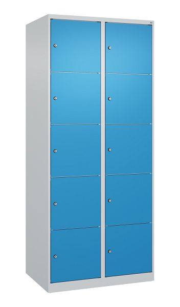 C+P Schließfachschrank Classic PLUS, 2 Abteile, 1850x800x500mm, 7035/5012, 080000-225 S10004