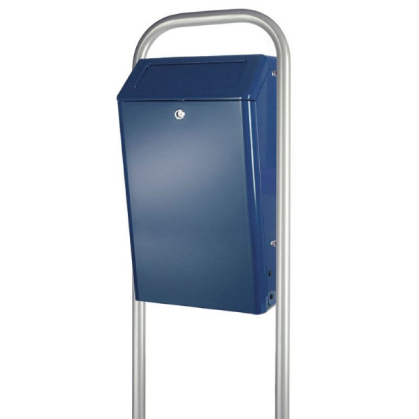 STEIN HGS Abfallbehälter für draußen mit Klappe, blau, 83547.0002