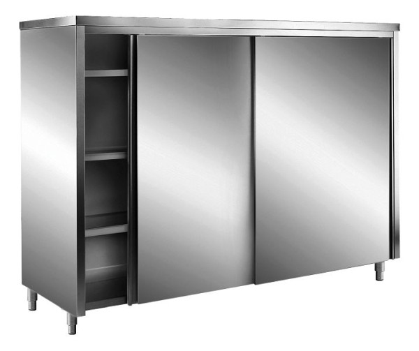 Saro Edelstahl-Lagerschrank mit Schiebetüren AISI 430, Schrägdach, 2000x700, 700-8185