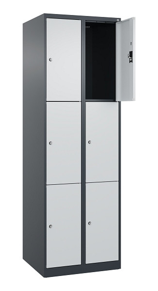 C+P Schließfachschrank Evolo PLUS, 6 Fächer, 1850x600x500mm, 7016/7035, 049000-203 S10017