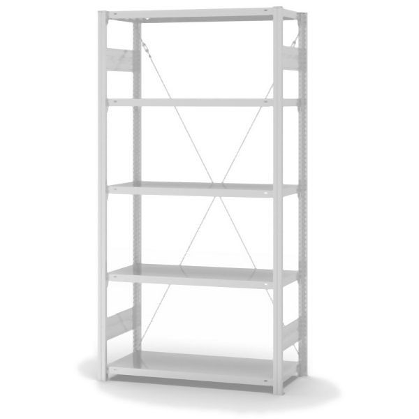 hofe AntiBac Grundregal, zerlegt, 5 Böden 2000 x 400 x 1000 mm, Antibakterielle Beschichtung in weiß (ähnlich RAL 9016), HKG20410ANT