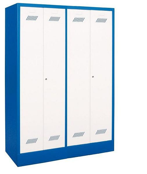 Pavoy Kleiderschrank mit Sockel 1850/500/1170, 4 Abteile, Zylinderschloss, gemeinsam verschließbar, 20201-413-731-910905