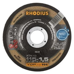 Rhodius TOPline XTK10 Extradünne Trennscheibe, Durchmesser [mm]: 115, Stärke [mm]: 1.5, Bohrung [mm]: 22.23, VE: 50 Stück, 206168