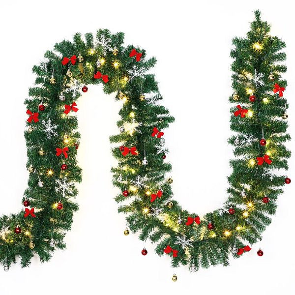 casaria Weihnachtsgirlande 10 Meter Innen- und Außenbereich dekoriert, 107697