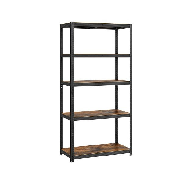 SONGMICS Lagerregal mit 5 Ebenen 180 x 90 x 40 cm, Vintagebraun-Schwarz, GLR040B11