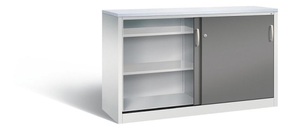 C+P Sideboard mit Schiebetüren Acurado, H1000xB1600xT500mm, Farbe: Lichtgrau / Vulkangrau, Bügelgriff, 2156-00 S10086