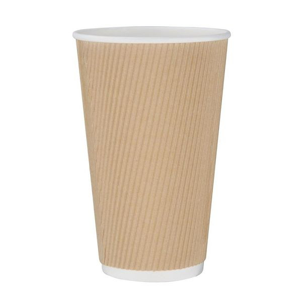 Fiesta Heißgetränkebecher aus Wellpappe braun 455ml, VE: 25 Stück, GF025