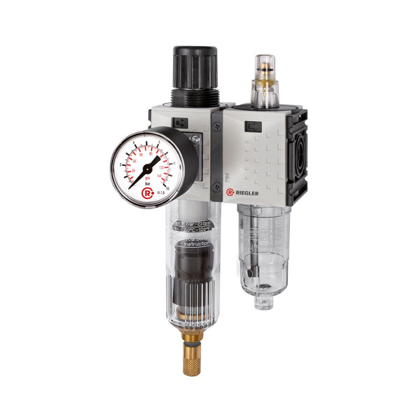 Riegler WE 2-teilig »FUTURA-mini«, PC-Behälter, Standardmanometer, G 1/4, 0,1-4, VA, 142460