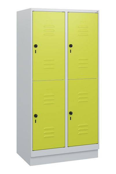 C+P Doppelstöckiger Spind Classic PLUS, Sockel, 2 Abteile, 1630x800x500mm, 7035/0024, Drehriegel, 0803205-22 S10010