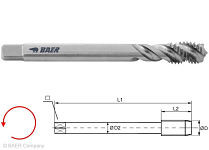 BAER HSSE Maschinengewindebohrer 35° LSP - M 18 x 2,5 - LINKS - DIN 376, 110602016