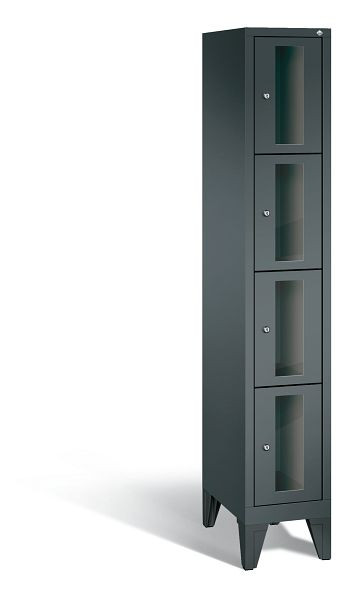 C+P Schließfachschrank Classic, 4 Fächer, H1850xB320xT500 mm, Anthrazit, 8010A104 S10024