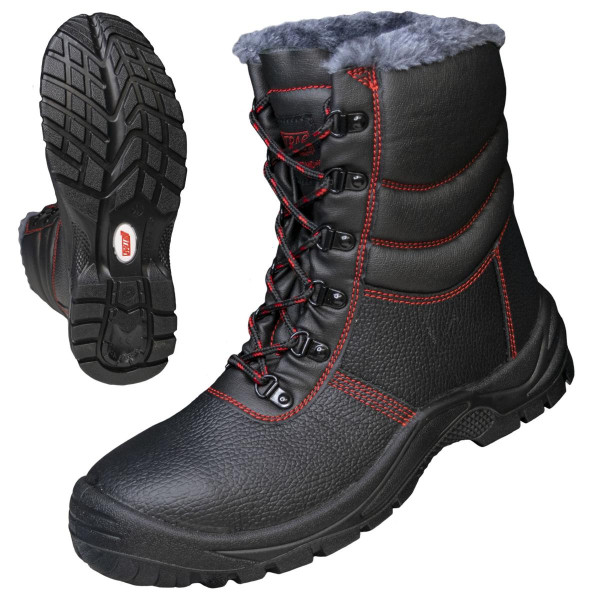 NITRAS BASIC STEP MID+ W, S3 Sicherheitswinterstiefel, strapazierfähiges Vollleder, schwarz, Größe: 39, VE: 6 Paar, 7208-39