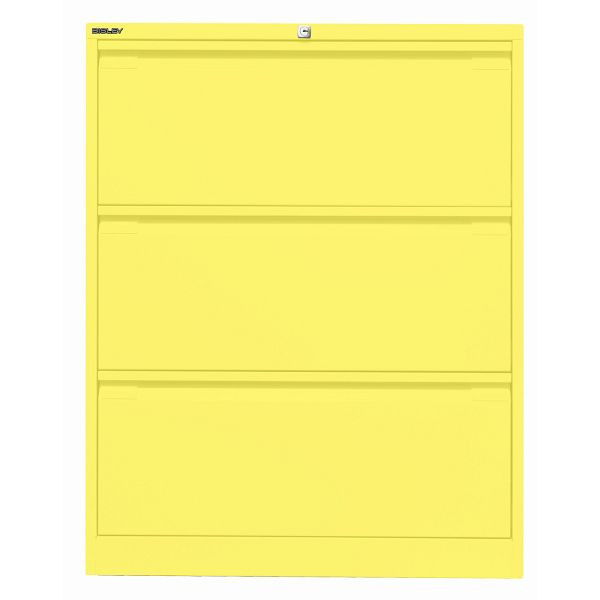 Bisley Hängeregistraturschrank, doppelbahnig, 3 HR-Schubladen, 641 zinkgelb, DF3641