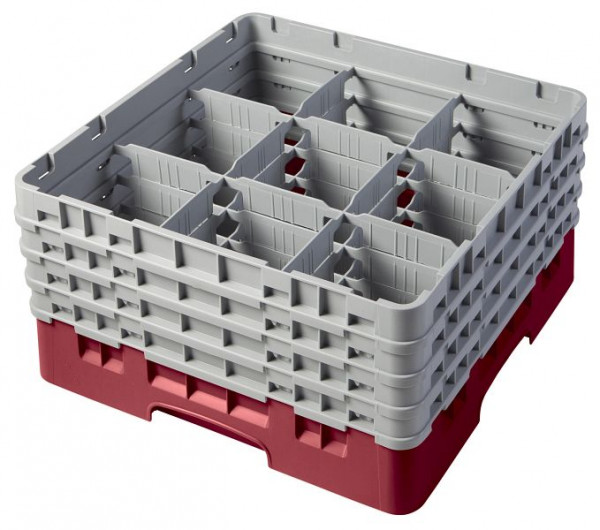 Cambro Spülkorb mit 9 Fächer Camrack® 21,5 cm Preiselbeere, 9S800416