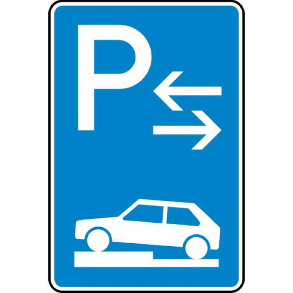 Stein HGS Parken auf Gehwegen halb quer zur Fahrtrichtung links (Mitte) Nr. 315-73, 420 x 630 mm, RA1, Flachform 3 mm, 315-73-113