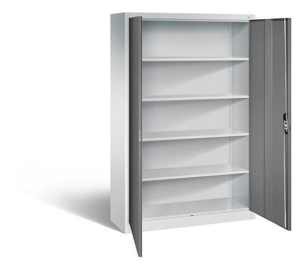 C+P Büroschrank Acurado, H1950xB1200xT400mm, Farbe: Lichtgrau / Vulkangrau, Muldengriff, 5 OH, 9460-000 S10675