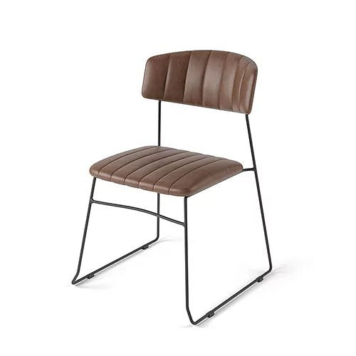 Feros Mundo Stapelstuhl Cognac, Kunstleder gepolstert, feuerhemmend, 54x55x79cm (BxTxH), 53001