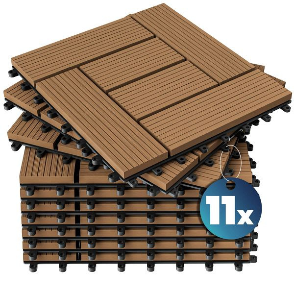 casaria WPC Fliesen, VE: 11er-Set Mosaik Terrakotta - 30x30cm, 994371