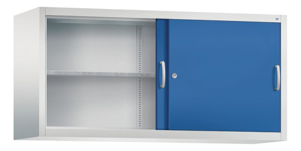 C+P Aufsatzschrank Acurado, H790xB1600xT500mm, Farbe: Lichtgrau / Enzianblau, Bügelgriff, 2 OH, 2155-09 S10026