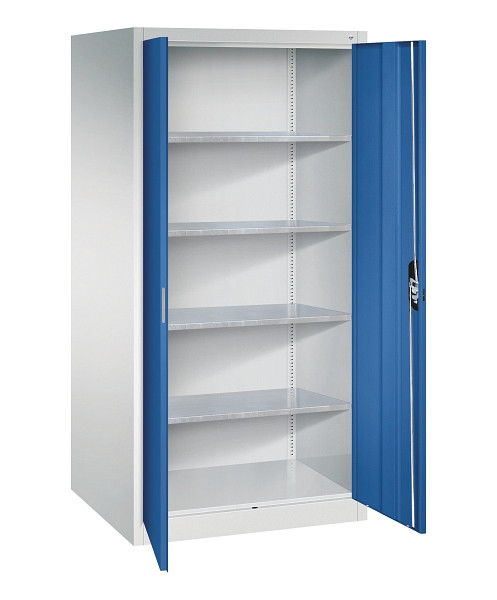 C+P Flügeltürenschrank Acurado, H1950xB930xT800mm, 7035/5010, Traglast 70 kg, 8924-00 S10293