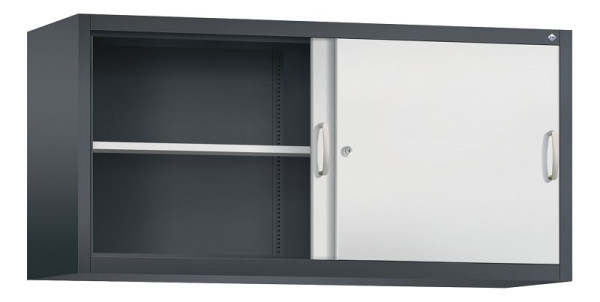 C+P Aufsatzschrank Acurado, H790xB1600xT500mm, Farbe: Schwarzgrau / Lichtgrau, Bügelgriff, 2 OH, 2155-00 S10049