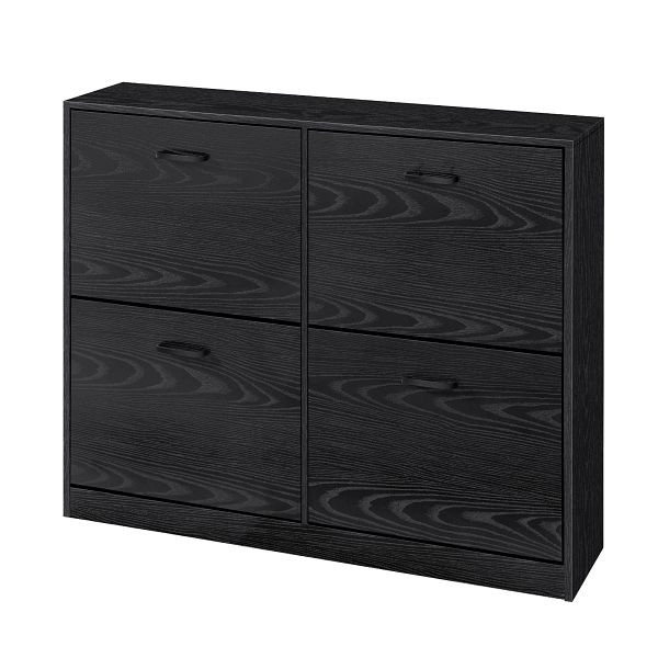 VASAGLE Schuhschrank, Ebenholzschwarz, 105,5x24x82,7 cm, LBC035B01