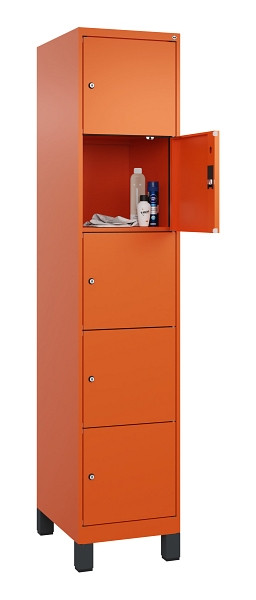 C+P Schließfachschrank Evolo PLUS, mit Füßen, 5 Fächer, 1950x400x500mm, 2004/20, 049010-125 S10023