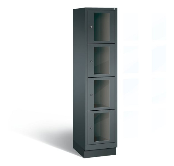 C+P Schließfachschrank Classic, 4 Fächer, H1800xB420xT500 mm, Anthrazit, 8020A124 S10022