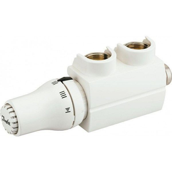 Sanotechnik Anschlussgarnitur weiß Eckform für Badezimmer-Heizkörper inkl. Thermostatkopf und Blende, BA100