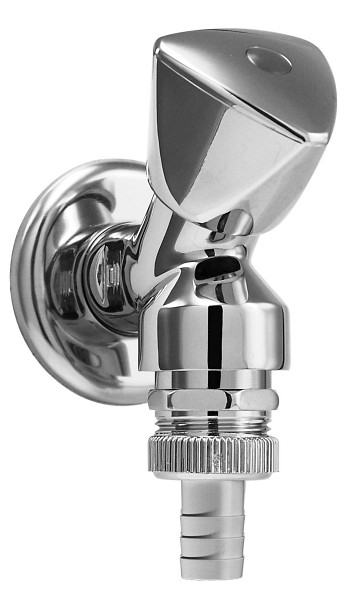 Benkiser Geräte-Ventil 1/2 Zoll mit Rückflussverhinderer, Rohrbelüfter und Schlauchverschraubung 3/4 Zoll, mit Rosette, 7251250