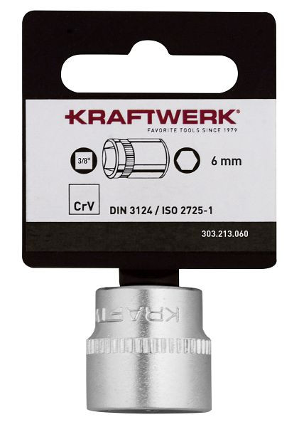 Kraftwerk BASIC LINE 3/8" Steckschlüsseleinsatz 6 mm mit Hänger, 303.213.060