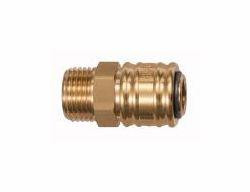 Riegler Schnellverschlusskupplung NW 7,2, Messing blank, Außengewinde, 107207