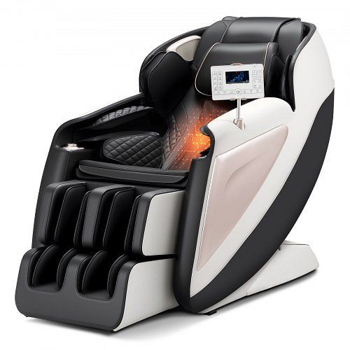 VEVOR Massagesessel Ganzkörper, Zero Gravity, SL-Schiene, 18 Auto-Modi, Heizung, einziehbares Pedal, 36 Airbags, Fußrolle, LCD, AMYLCDPFSAJKNGBSS001V2