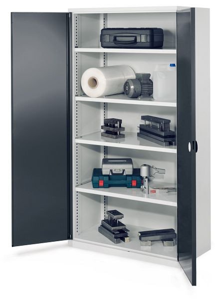 Kappes Schwerlastschrank ohne Mitteltrennwand, 1950 x 1000 x 600 mm, Mod 41, RAL7035/7016, Doppelwandtür, 4 Fachböden verzinkt, 1462.02.2024