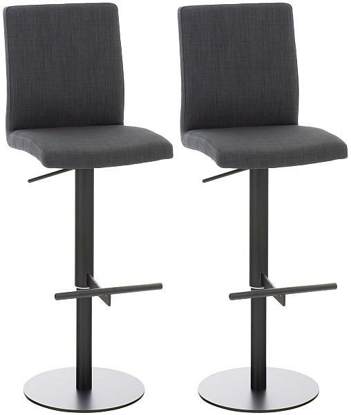 CLP Barhocker Cadiz Stoff schwarz, dunkelgrau, VE: 2 Stück, 315331