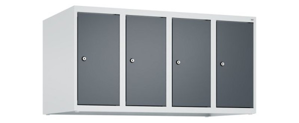 C+P Schrankaufsatz Classic PLUS, Aufsatzschrank, 7035/7016, Zylinderschlösser, 500x1000x500mm, 4 Abteile, 080090-49 S10023