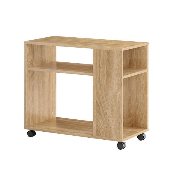 SoBuy Couchtisch mit zwei Ablageflächen Holzfarbe 70x35x60 cm, Modern, FBT34-N