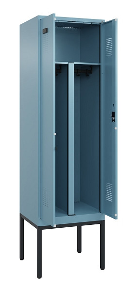 C+P PSA Doppel-Spind Evolo PLUS, Gestell, 2 Abteile, 2120x600x500mm, 0010/0010, Zylinderschloss, 0490327-20P S10048
