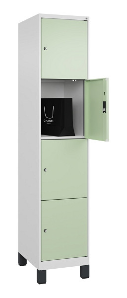 C+P Schließfachschrank Evolo PLUS, mit Füßen, 4 Fächer, 1950x400x500mm, 9016/60, 049010-124 S10019