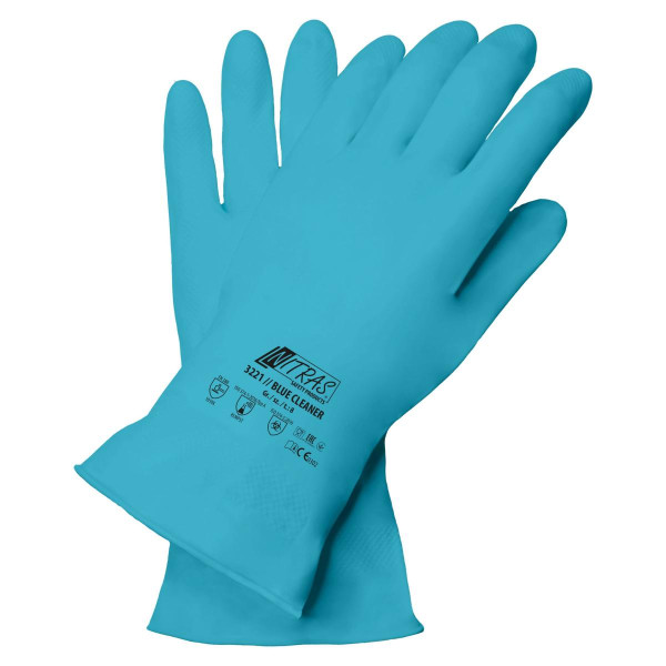 NITRAS BLUE CLEANER, Haushaltshandschuhe, Latex, blau (Farbcode: 2200), Größe: 9, VE: 144 Paar, 3221-9
