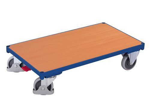 VARIOfit Plattformwagen aus Stahl, ohne Schiebebügel, pulverbeschichtet, TPE-Rollen, EasySTOP, 910 x 500 mm, 272652