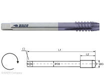 BAER HSSE-TiAlN Maschinengewindebohrer Form B - M 12 x 1,75 - DIN 376 Aluminium, 110407007