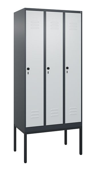 C+P Umkleidespind Classic PLUS, Gestell, 3 Abteile, 2120x900x500mm, 7016/7035, Drehriegel, 0800307-30 S10013