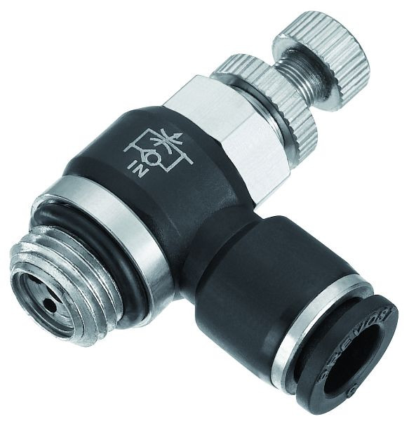 Prevost Ventil-Durchflussrichtungsregler mit zylindrischem Außengewinde - Zufluss - RPM IG, AG BSPP= G 1/8, für Schlauch mit Außen-Ø= 4 mm, RPM IG0400