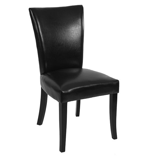 Mendler 2er-Set Esszimmerstuhl Chesterfield, Stuhl Küchenstuhl, Nieten FSC, Kunstleder, schwarz, dunkle Beine, 35767