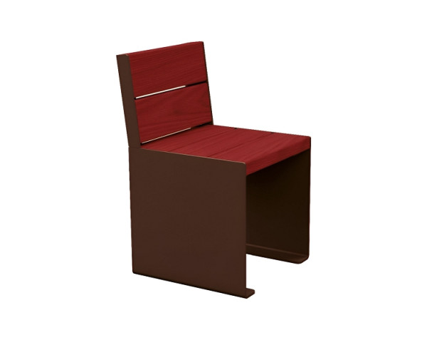 Procity Stuhl Kube. Mit Rückenlehne, Stahl & Holz, Mahagoni/RAL 8017, 306394.8017.ACAJ