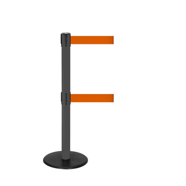 Stein HGS Personenleitsystem -P-Line Duo-, anthrazit, orange, mit magnetischem Gurtendstück, Gurtlänge: 2 x 2,3 m, 36399-1504