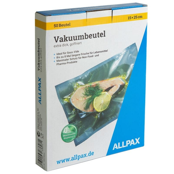 ALLPAX Vakuumbeutel goffriert, 15 x 25 cm, 10014308