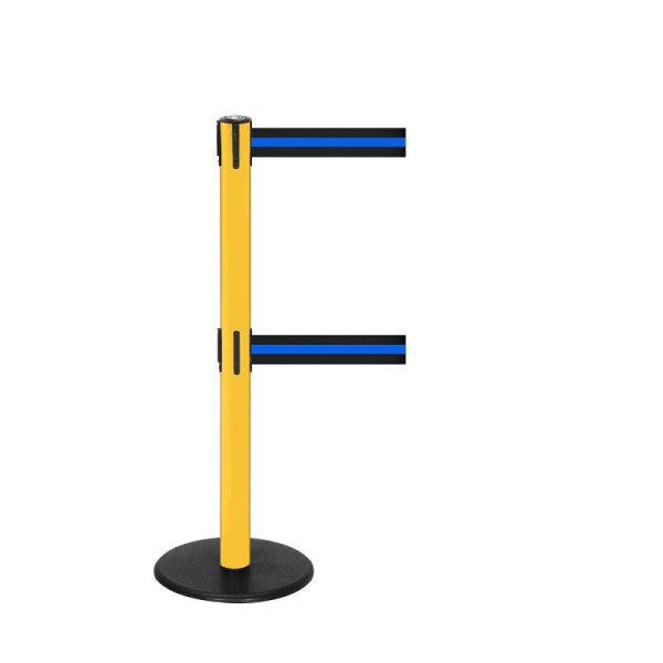 Stein HGS Personenleitsystem -P-Line Duo-, gelb, schwarz/blau/schwarz waagerecht (gestreift), mit magnetischem Gurtendstück, Gurtlänge: 2 x 4 m, 14153-1004